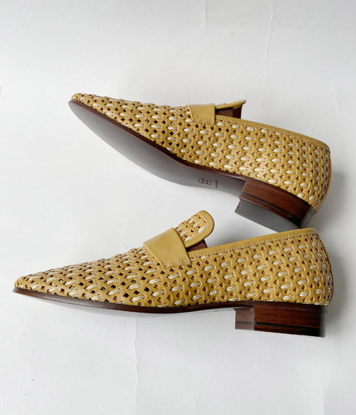 FUMIKA_UCHIDA/PUNCHED LEATHER BRADE LOAFERS(MUSTARD)