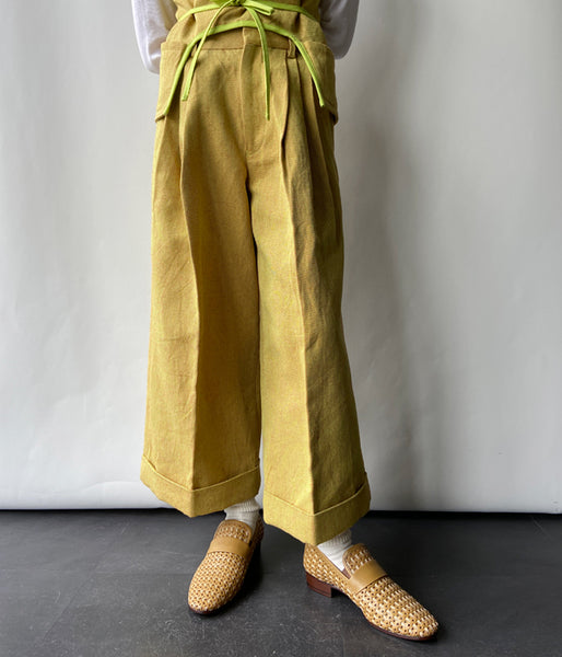 FUMIKA_UCHIDA/PUNCHED LEATHER BRADE LOAFERS(MUSTARD)