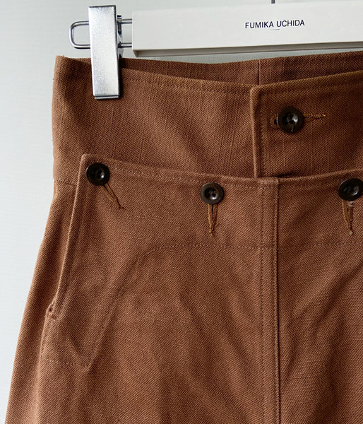 FUMIKA_UCHIDA/CANVAS HIGH-WAIST SAILOR PANTS(BROWN)