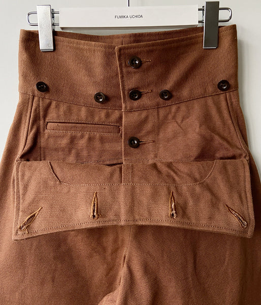 FUMIKA_UCHIDA/CANVAS HIGH-WAIST SAILOR PANTS(BROWN)