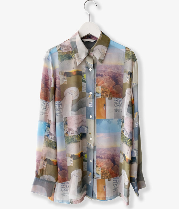 PHEENY/PRINT CHIFFON SHIRT(MULTI)