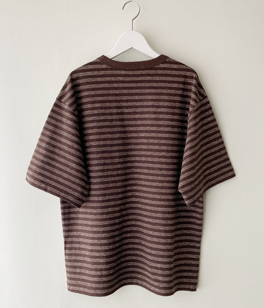 PHEENY/MULTI BORDER POCKET TEE(BROWN)