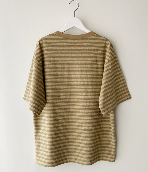 PHEENY/MULTI BORDER POCKET TEE(KHAKI)