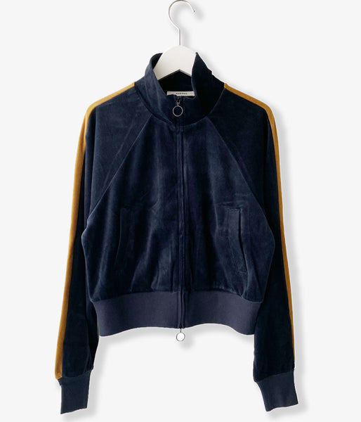 PHEENY/COTTON VELOURS ZIP JACKET(NAVY)