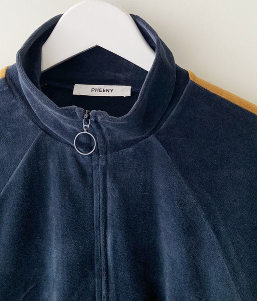 PHEENY/COTTON VELOURS ZIP JACKET(NAVY)