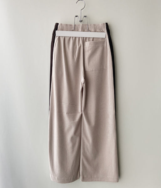 PHEENY/COTTON VELOURS SIDE STRIPE GATHERED PANTS(IVORY)