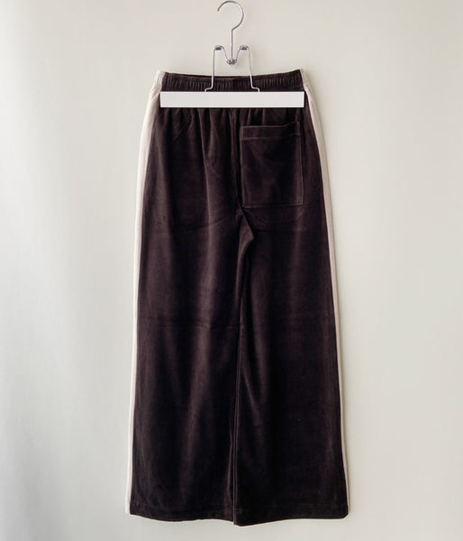 PHEENY/COTTON VELOURS SIDE STRIPE GATHERED PANTS(BROWN)