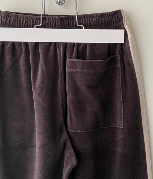 PHEENY/COTTON VELOURS SIDE STRIPE GATHERED PANTS(BROWN)