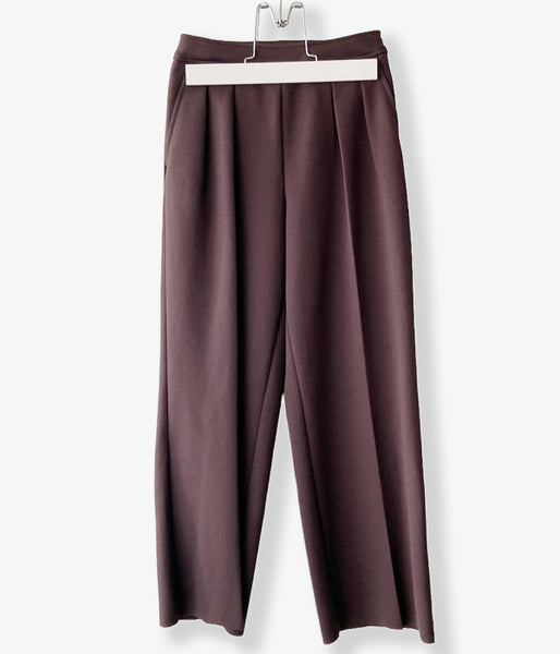 PHEENY/AMUNZEN 2 TUCK WIDE PANTS(BROWN)