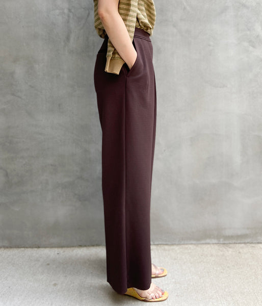 PHEENY/AMUNZEN 2 TUCK WIDE PANTS(BROWN)