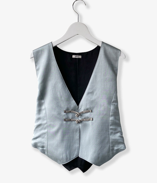 nowos/SATIN VEST(BLUE)