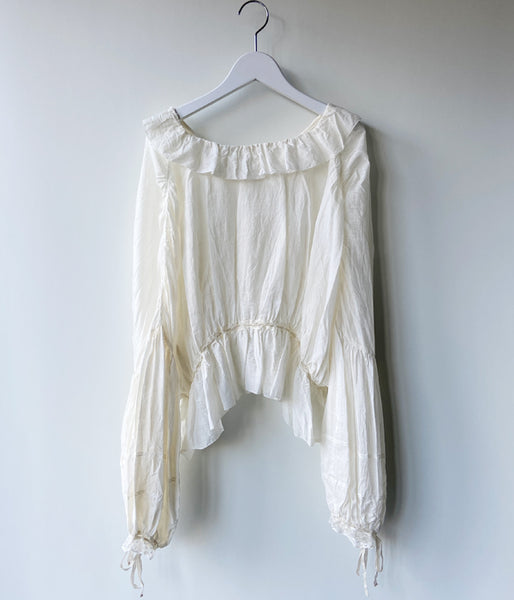 nowos/GATHER BLOUSE(WHITE)