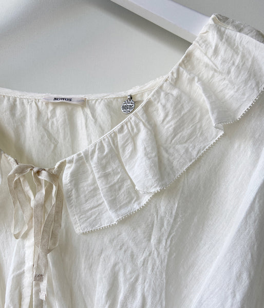 nowos/GATHER BLOUSE(WHITE)