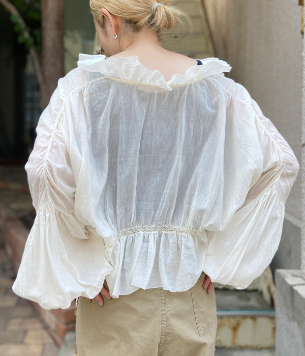 nowos/GATHER BLOUSE(WHITE)