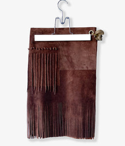 nowos/LEATHER WRAP SKIRT(BROWN)