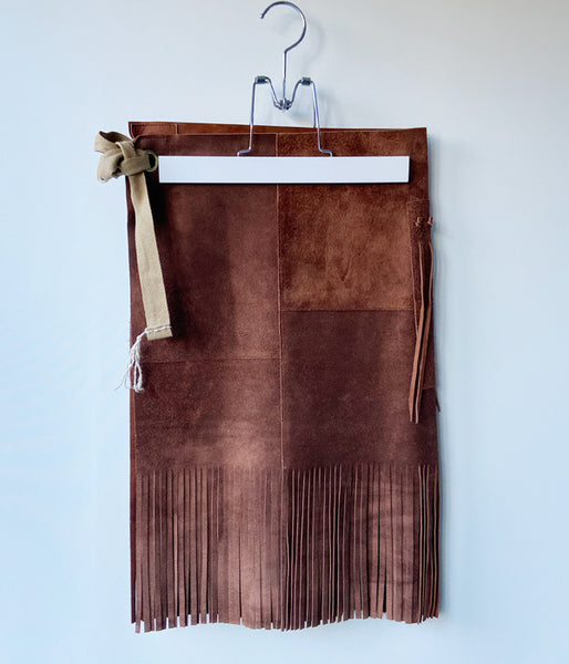 nowos/LEATHER WRAP SKIRT(BROWN)