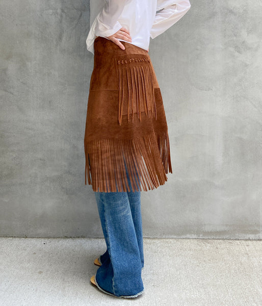 nowos/LEATHER WRAP SKIRT(BROWN)