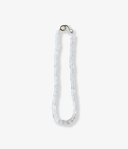 R.ALAGAN/CUBE STONE NECKLACE (WHITE JADE)