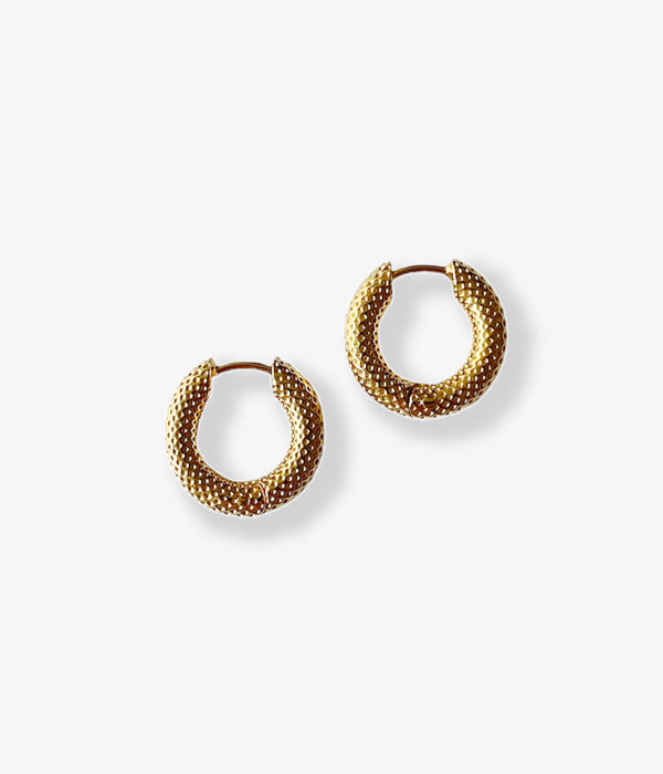 R.ALAGAN/TINY DOT HOOPS(GOLD)