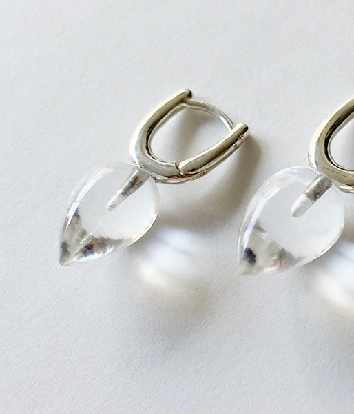 R.ALAGAN/DEWDROP STONE HOOPS(CRYSTAL)