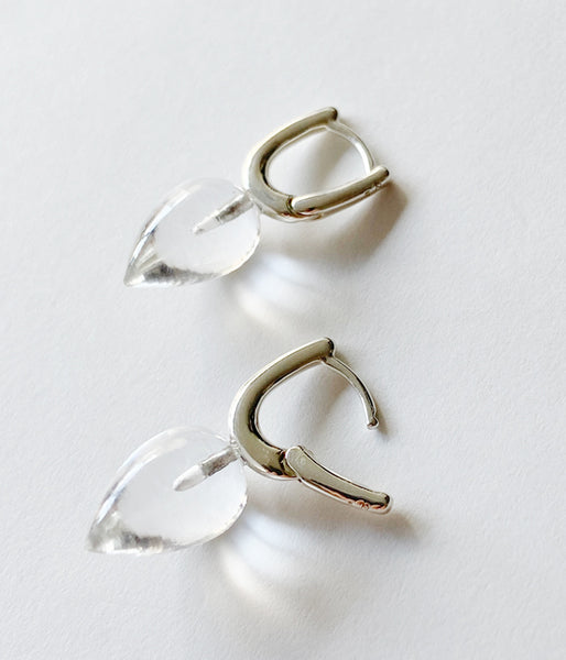 R.ALAGAN/DEWDROP STONE HOOPS(CRYSTAL)