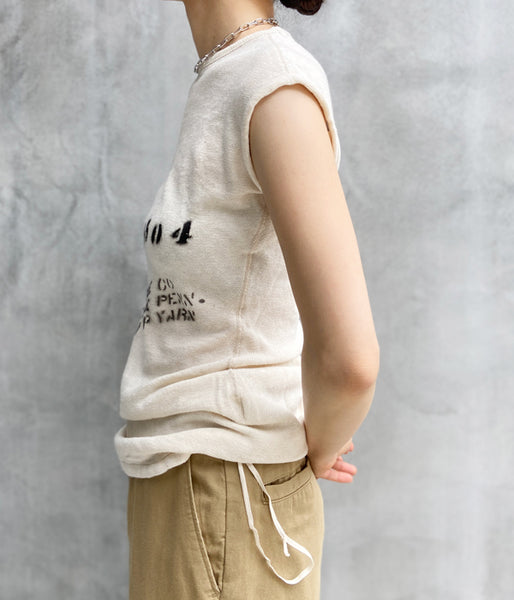 FUMIKA_UCHIDA/GAUZE JERSEY STENCIL SLEEVELESS(KINARI)