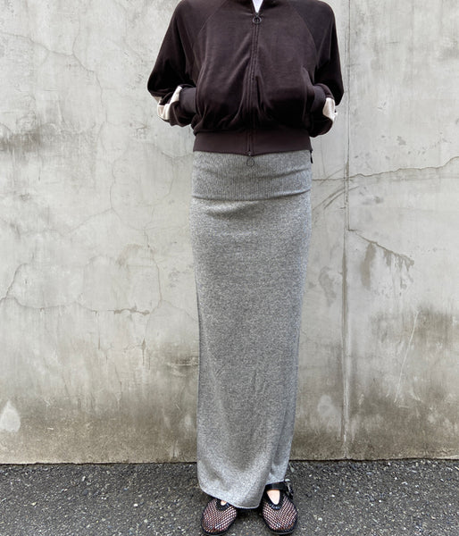 PHEENY/CASHMERE SILK WHOLEGARMENT SKIRT(GRAY)