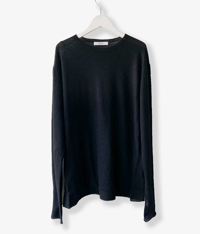 PHEENY/CASHMERE SILK WHOLEGARMENT SHEER L/S(BLACK)