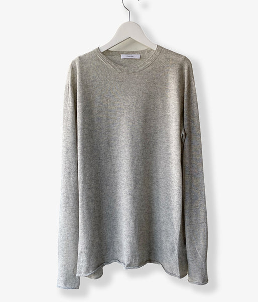 PHEENY/CASHMERE SILK WHOLEGARMENT SHEER L/S(L.GRAY)