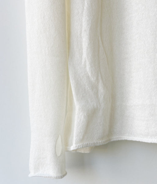 PHEENY/CASHMERE SILK WHOLEGARMENT SHEER L/S(IVORY)