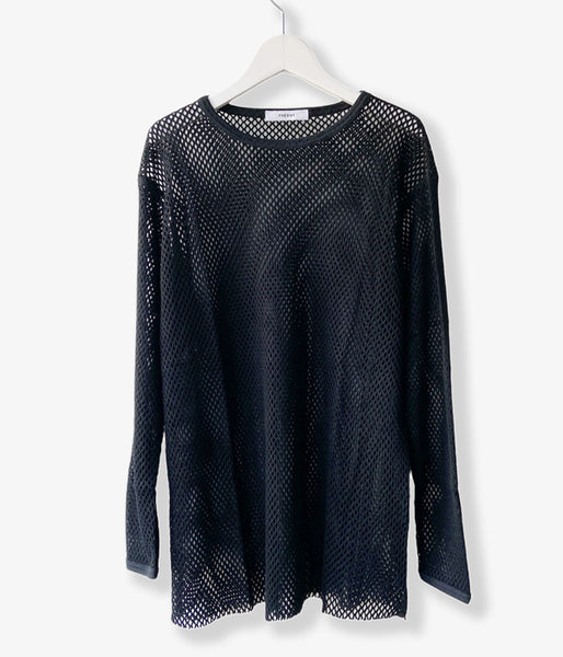 PHEENY/BULKY WOOL MESH L/S(BLACK)