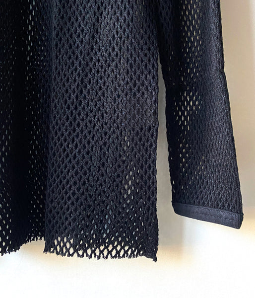 PHEENY/BULKY WOOL MESH L/S(BLACK)