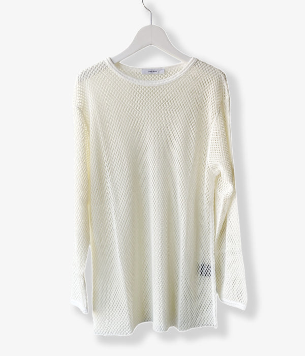 PHEENY/BULKY WOOL MESH L/S(IVORY)