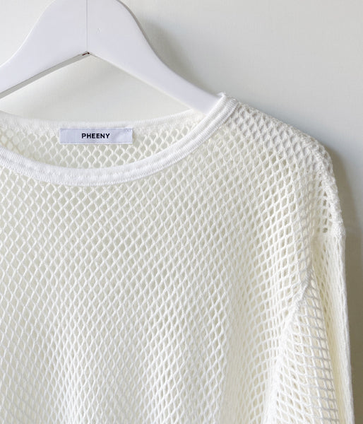 PHEENY/BULKY WOOL MESH L/S(IVORY)