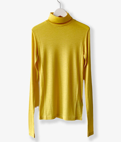 PHEENY/WOOL CIRCULAR RIB HIGH NECK(YELLOW)