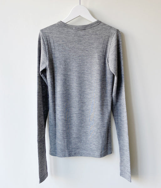 PHEENY/WOOL CIRCULAR RIB CREW NECK(GRAY)