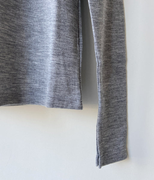 PHEENY/WOOL CIRCULAR RIB CREW NECK(GRAY)