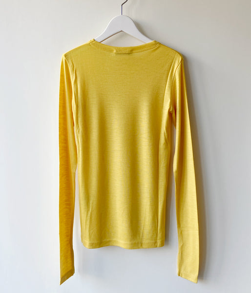 PHEENY/WOOL CIRCULAR RIB CREW NECK(YELLOW)