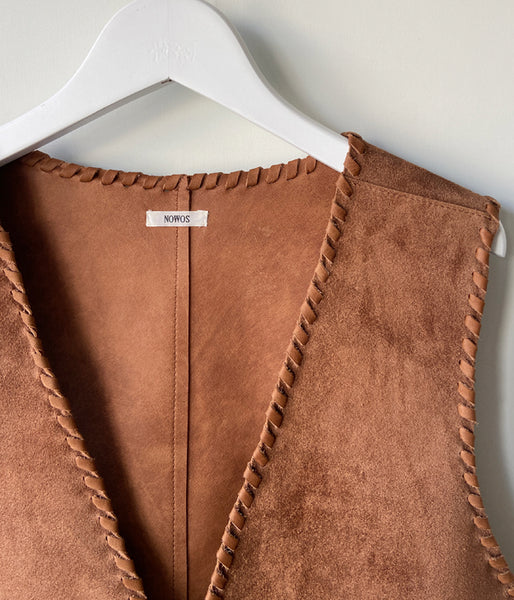 nowos/SUEDE VEST(BEIGE)