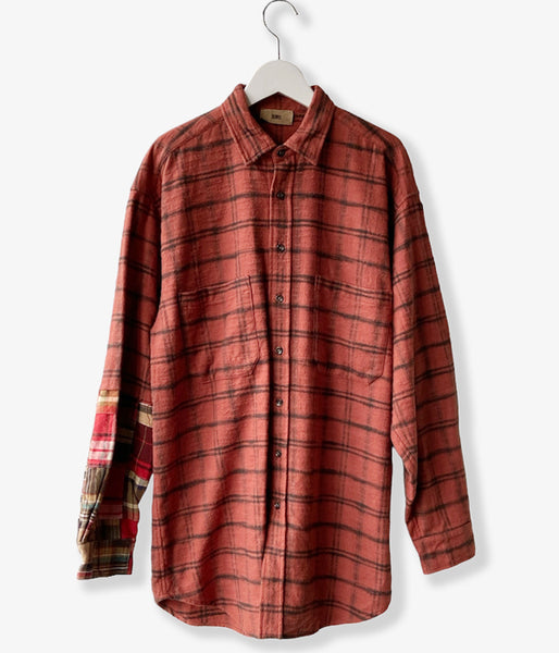 nowos/CHECK SHIRT(SMOKY ORANGE)