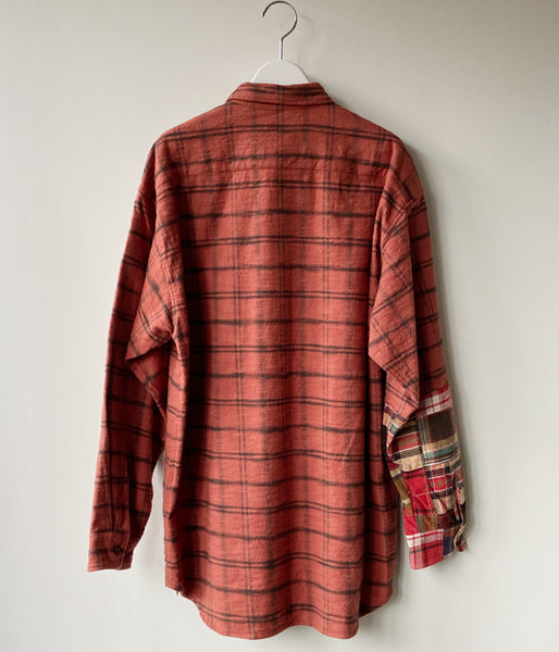 nowos/CHECK SHIRT(SMOKY ORANGE)