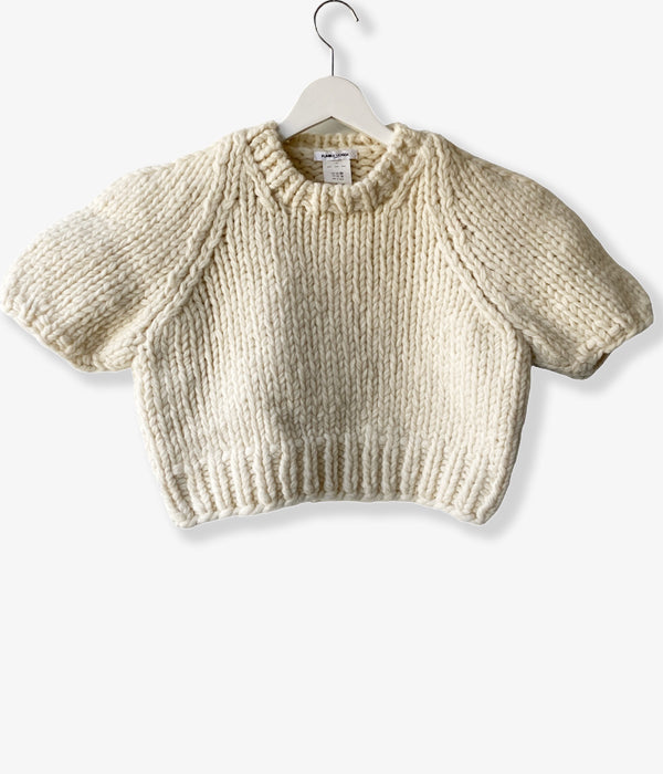 FUMIKA_UCHIDA/HAND KNITTED SHORT SLEEVE SWEATER(OFF)