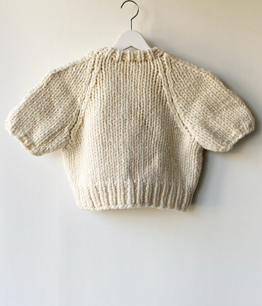 FUMIKA_UCHIDA/HAND KNITTED SHORT SLEEVE SWEATER(OFF)