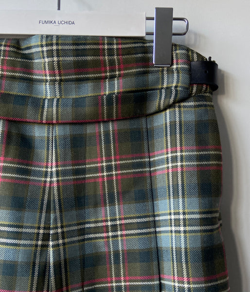 FUMIKA_UCHIDA/TARTAN PLAID BELTED PANTACOURT(PLAID MOSS)