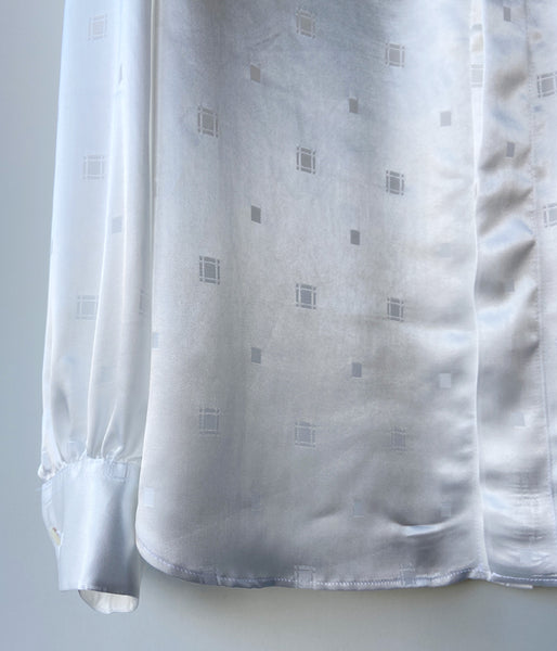 FUMIKA_UCHIDA/GEOMETRIC PATTERN HIGH-NECK SHIRT(WHITE)