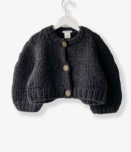 FUMIKA_UCHIDA/HAND KNITTED CARDIGAN(CHARCOAL)