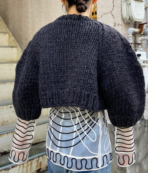 FUMIKA_UCHIDA/HAND KNITTED CARDIGAN(CHARCOAL)