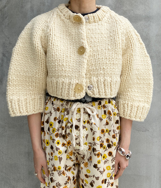 FUMIKA_UCHIDA/HAND KNITTED CARDIGAN(IVORY)