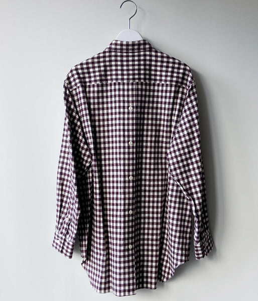 PHEENY/COTTON RAYON CHECK FLANNEL SHIRT(BURGUNDY)