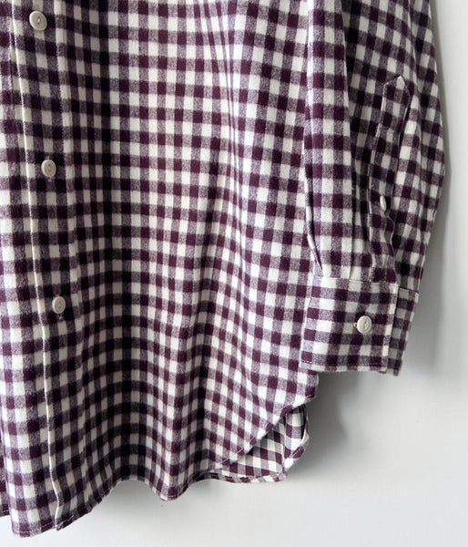 PHEENY/COTTON RAYON CHECK FLANNEL SHIRT(BURGUNDY)